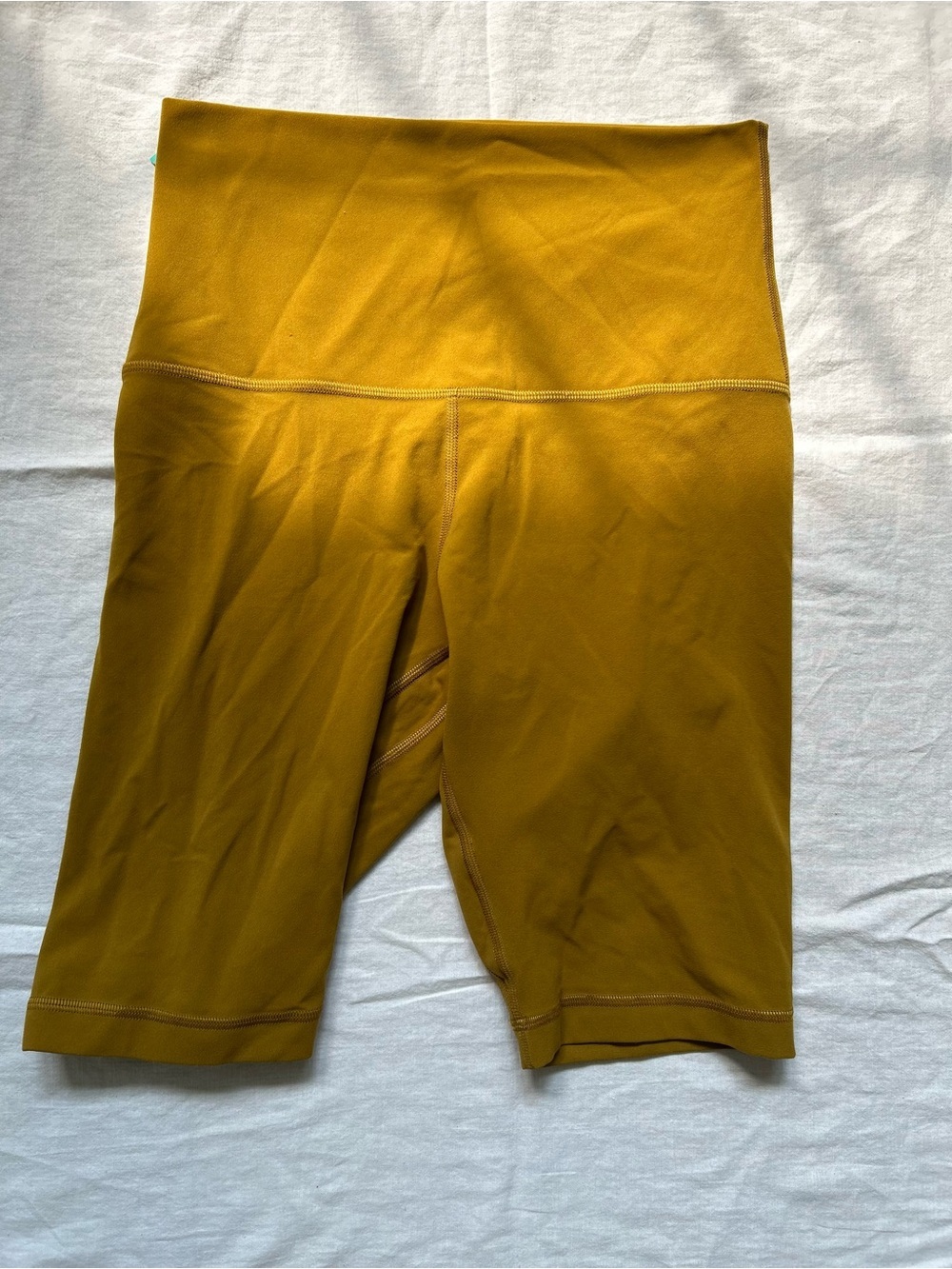 lululemon athletica Mustard Yellow High-Rise Athletic Bike Shorts